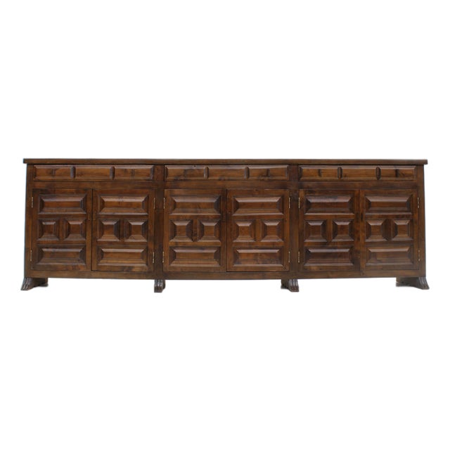 Vintage Spanish Brutalist Credenza, 1970s For Sale