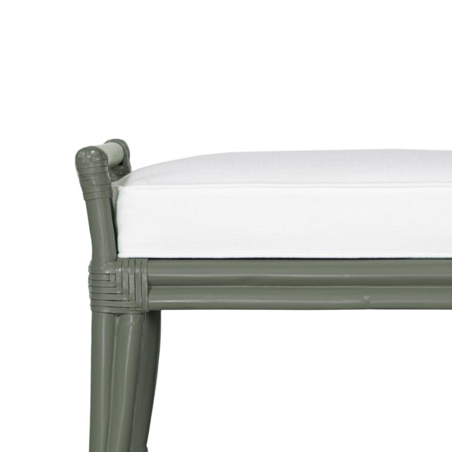 David Francis Small Malacca Bench - Evergreen For Sale - Image 4 of 8