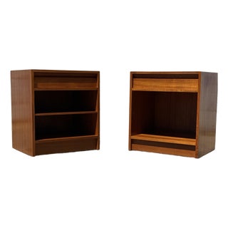 Pair of Danish Modern 1-Drawer Teak Nightstands For Sale