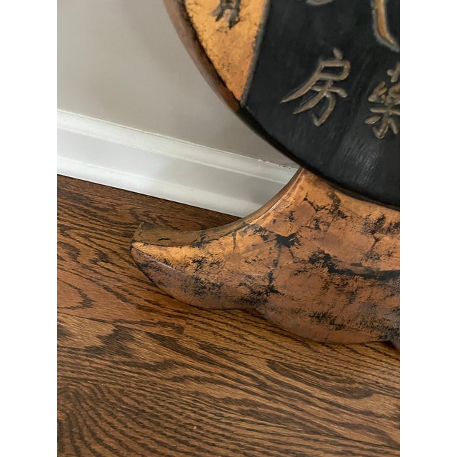 Vintage Hand Carved Japanese Wooden Apothecary Trade Sign For Sale In New York - Image 6 of 8