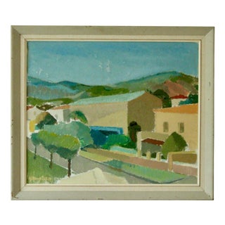 Hilmer Bengtsson, Houses, 1960s, Oil on Canvas, Framed For Sale