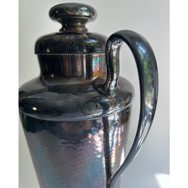 Wood 1920s Art Deco Meriden Silver Co. Handled Cocktail Pitcher For Sale - Image 7 of 18