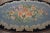 American Vintage Mid Century Floral Light Blue Folk Art American Hooked Oval Rug For Sale - Image 3 of 6