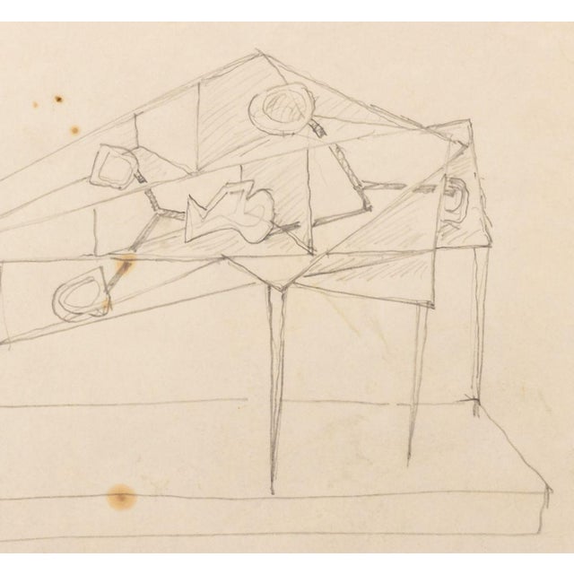 Contemporary Seymour Lipton Sculpture Study Pencil on Paper For Sale - Image 3 of 5