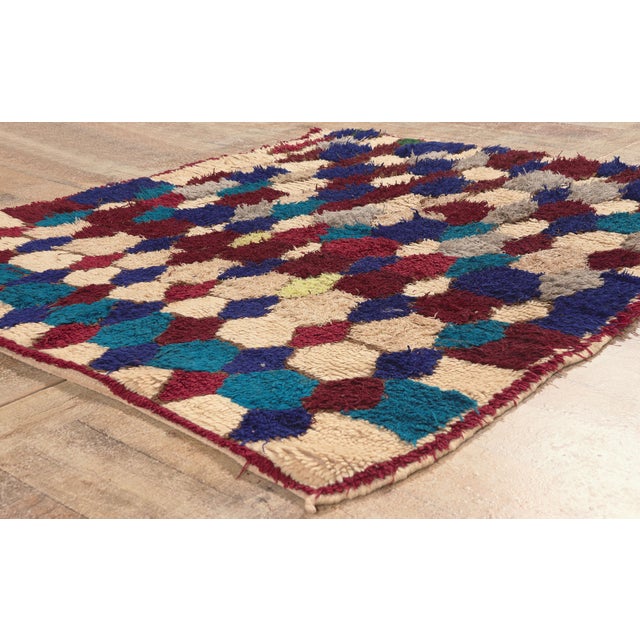 Beige Vintage Azilal Moroccan Rug, 04'05 X 05'02 For Sale - Image 8 of 10