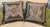 Bunny Williams Home Pair of Vintage Wool Needlepoint Pillows W/Black Velvet Backs & Down Inserts — 17.5” Square for Cottage Core, Grandmillennial & Traditional. See Pics! For Sale - Image 4 of 8
