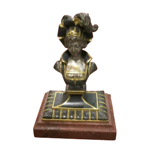 Late 19th Century Vintage French Silvered Bronze Bust