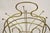 Antique English Victorian Brass and Oak Wood Scrolling Magazine Rack For Sale - Image 4 of 11