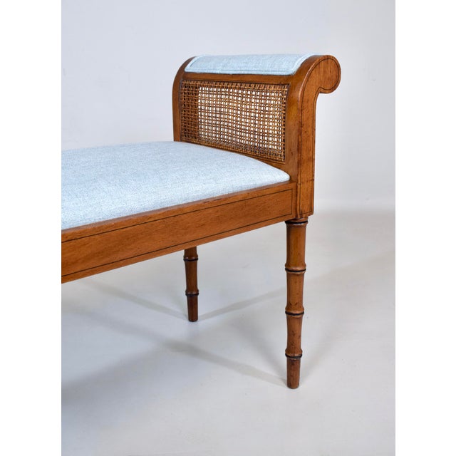 Mid-Century Modern Caned Window Bench by Barnard & Simonds, Usa For Sale - Image 9 of 9