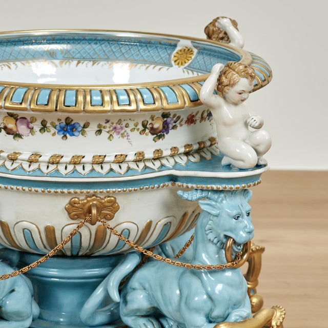 Antique French Porcelain Centerpiece or Bowl For Sale In West Palm - Image 6 of 14