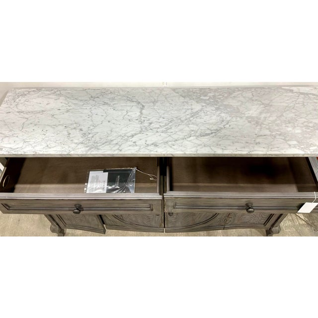 Rustic European Hooker Furniture Gray Distressed Wood Melange Credenza For Sale - Image 3 of 7