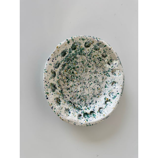 Vintage Handmade and Hand-Painted Decorative Art Pottery Plate For Sale - Image 10 of 10