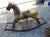 19th century wooden rocking horse, dimensions: height 80 cm. width 121.5 cm. depth 40 cm.