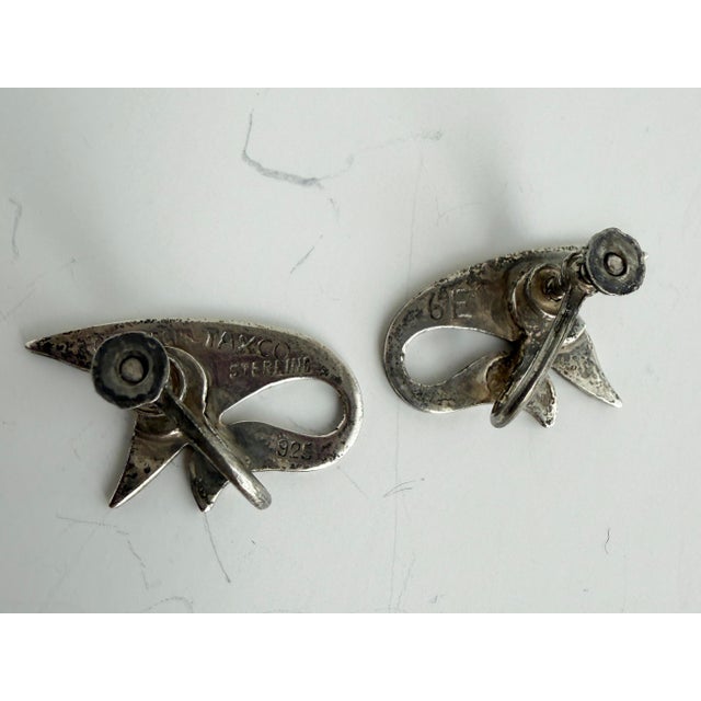 Taxco Mexico Sterling Silver Screwback Earrings For Sale - Image 4 of 4
