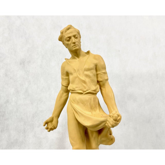Large Socialist Realist Style Ceramic Sculpture of Sower, Czechoslovakia, Late 1940s For Sale - Image 13 of 14