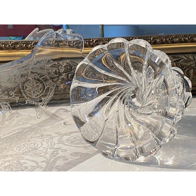 Baccarat Baccarat Crystal Candleholder with Bamboo Twisted Pattern, France, 1950s For Sale - Image 4 of 5