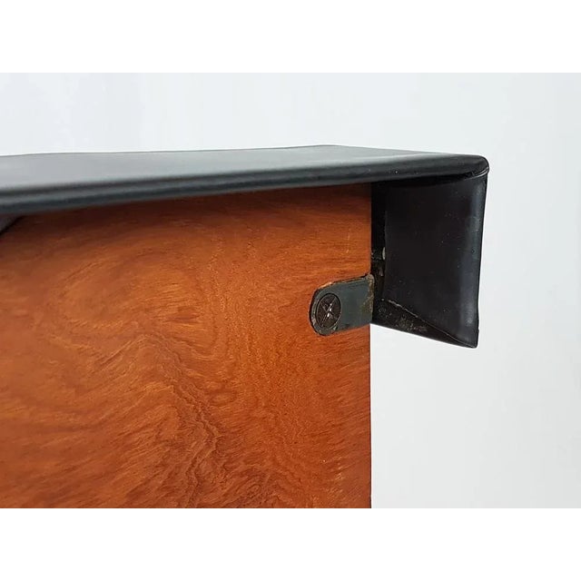 Black Skai & Teak Kimono Armchairs by Sergio Saporiti for Fratelli Saporiti, 1960s, Set of 2 For Sale - Image 9 of 11