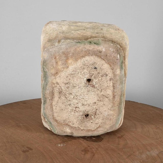Cream Rectangular Carved Stone Garden Planter For Sale - Image 8 of 17
