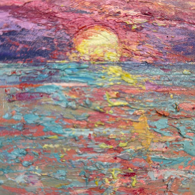 Coral Sky Delight Oil Painting For Sale - Image 4 of 5
