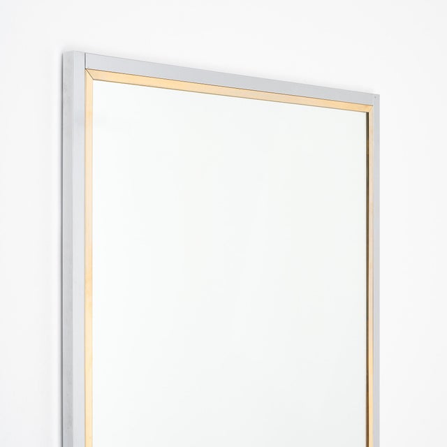 Metal French Mid-Century Modernist Mirror For Sale - Image 7 of 9