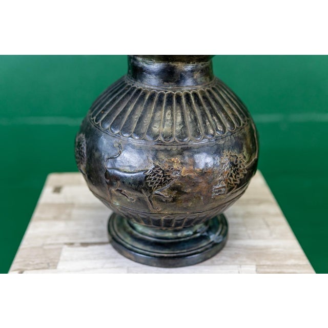 Hand-Forged Bronze Vase | Etruscan Revival For Sale - Image 9 of 17
