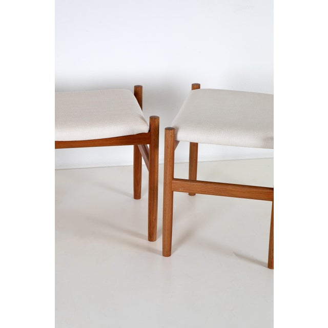 Mid-Century Modern Set of Stools by Hugo Frandsen for Spottrup Stolefabrik, Denmark, 1960s For Sale - Image 3 of 9
