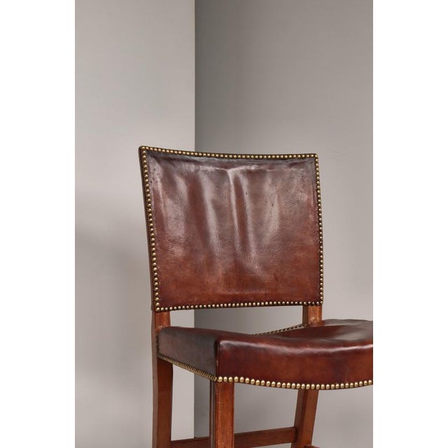 Red Chair in Oak and Nigerian Goat Leather by Kaare Klint for Rud. Rasmussen, 1937 For Sale - Image 3 of 18