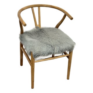 H D Buttercup Kairo Goat Hide Wishbone Chair For Sale