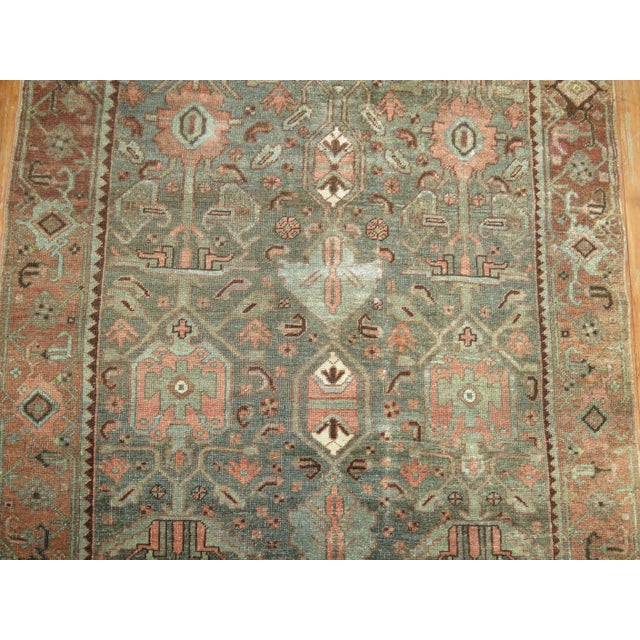 Early 20th Century Green Persian Tribal Bidjar Rug - 4'1" x 6'9" For Sale - Image 4 of 18