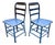 Antique Industrial Steel & Oak Chairs by Angle Steel Stool Co / K M Supply Company in Vivid Blue For Sale