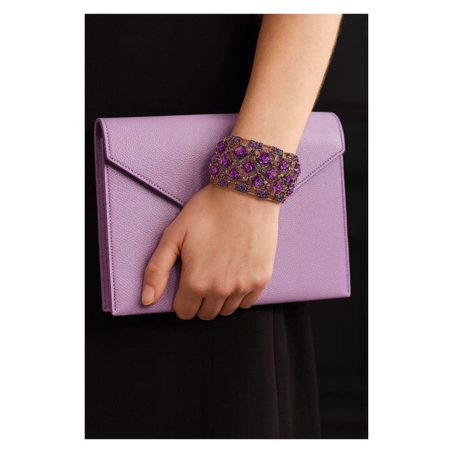 Bochic "Capri" Vintage Amethyst & Peridot Bangle Set In 18K Gold & Silver For Sale - Image 15 of 18