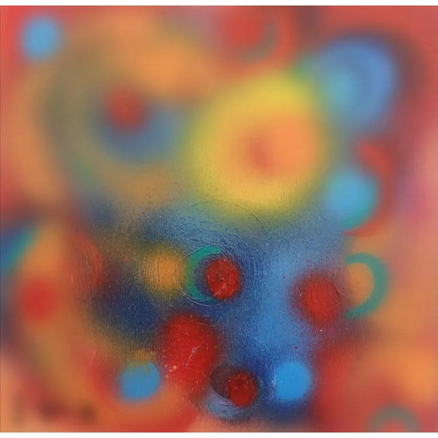 Nebula is an abstract composition realized by the Belgian artist Martine Goeyens. Acrylic on panel. Hand-signed on the...