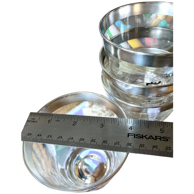 Mid 20th Century Set of 4 Vintage Maritime Academy Cocktail Glasses With Silver Rims – Castine, Maine For Sale - Image 5 of 5