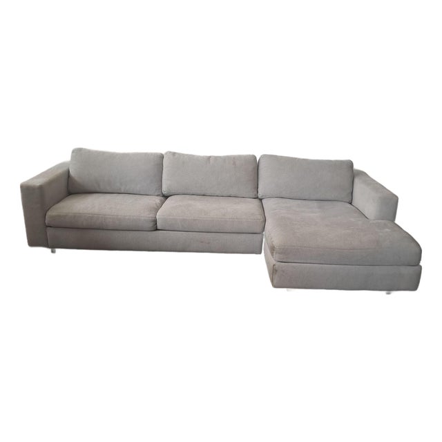 Design Within Reach Modern Light Gray Sectional Sofa For Sale