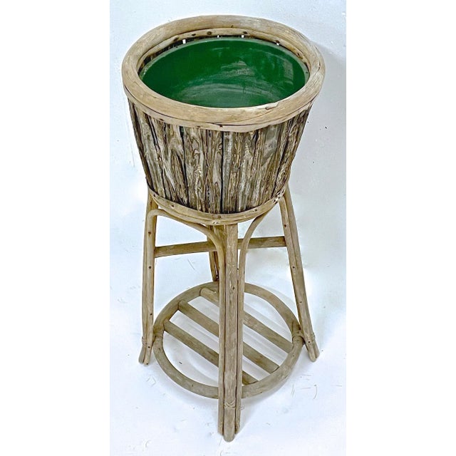 Rustic Outdoor Rustic Weathered Plant Stand For Sale - Image 3 of 7