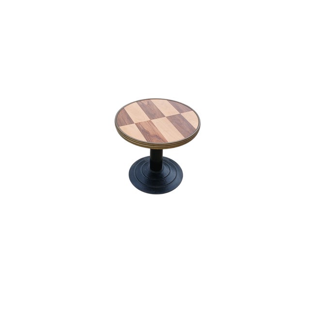 Wood Vintage French Geometric Drinks Table by Michel Postaire, 1980s For Sale - Image 7 of 7