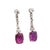 A striking pair of drop earrings featuring cushion-cut pink sapphires, weighing 4.89 carats and 4.43 carats. The sapphires...
