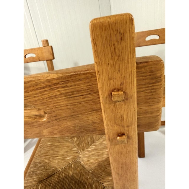 Rustic Blonde Oak Dining Chairs, 1960s, Set of 6 For Sale - Image 15 of 18