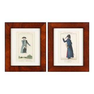 Pair of French Hand Colored Theatrical Engravings, C. 1800 For Sale