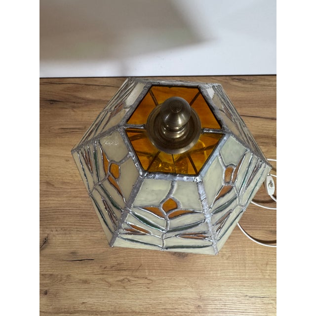 Vintage Lamp with Glass Lampshade, in Very Good conditions. Designed 1980 to 1989 European Plug (up to 250V).The wiring of...