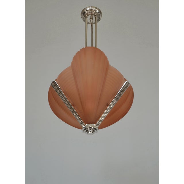 Art Deco French Art Deco Chandelier by Petitot 1930 France For Sale - Image 3 of 13