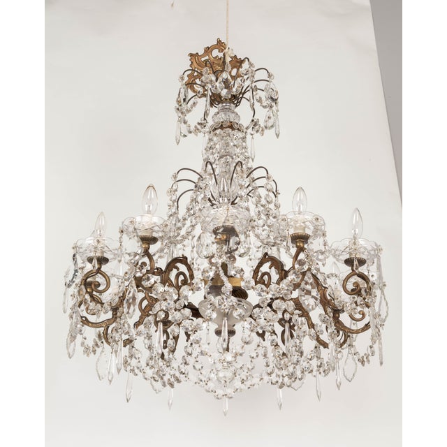 French Empire Style Twelve Light Crystal Chandelier | Chairish