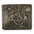 This antique sterling silver cigarette case, dating to approximately 1900, features an intricately repoussé figural scene...