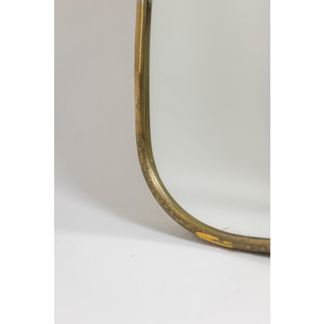 Metal Vintage Mirror with Gilded Brass Frame, 1980s For Sale - Image 7 of 9