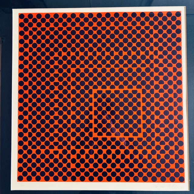 Victor Vasarely 1969 Victor Vasarely Signed Op Art Serigraph For Sale - Image 4 of 13