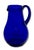 Blue Stunning Vintage Retro Art Deco Deep Cobalt Blue Hand Blown Art Glass Pitcher - Circa Mid 20th Century For Sale - Image 8 of 18
