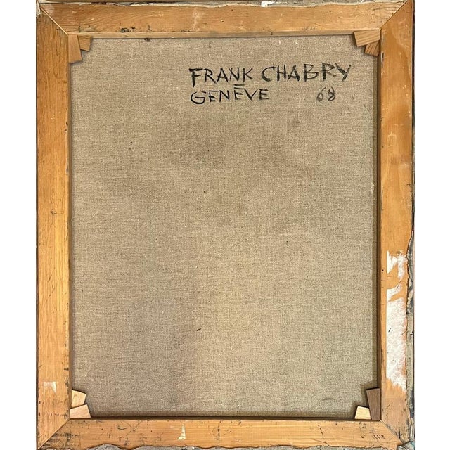 Frank Chabry, Flowers in a Vase, Oil on Canvas, 1968 For Sale - Image 9 of 10