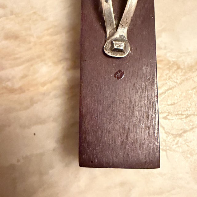 Los Castillo Mexican Modernist Sterling Silver Mahogany Wood Crucifix Gabriel Chavez De La Mora For Sale - Image 4 of 8