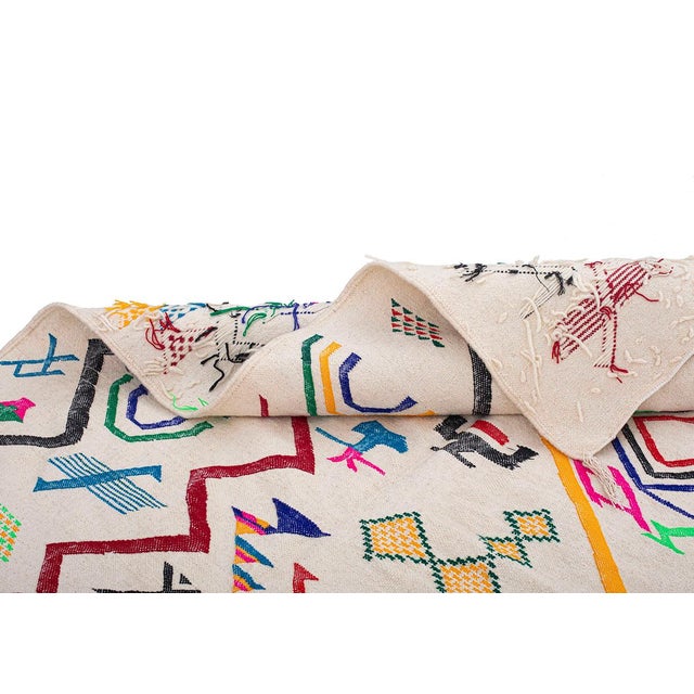 Contemporary Moroccan Flatweave Wool Rug by Azele Studio For Sale - Image 3 of 9