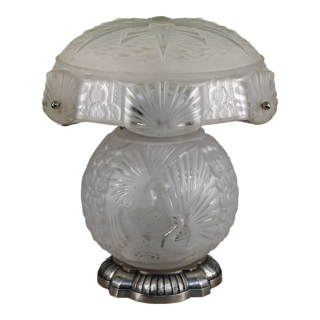 1930s Large French Art Deco Mushroom Lamp by Muller Freres - France For Sale